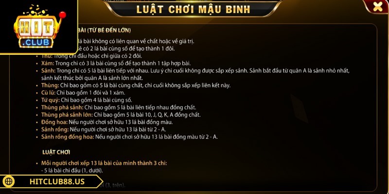 Khi chơi binh xập xám anh em cần nắm vững quy luật