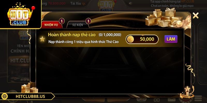 Khuyến Mãi Hitclub – Cơ Hội Nhận Thưởng Siêu Khủng 2 Hoàn thành nạp thẻ cào để ngay lập tức nhận thưởng liền tay