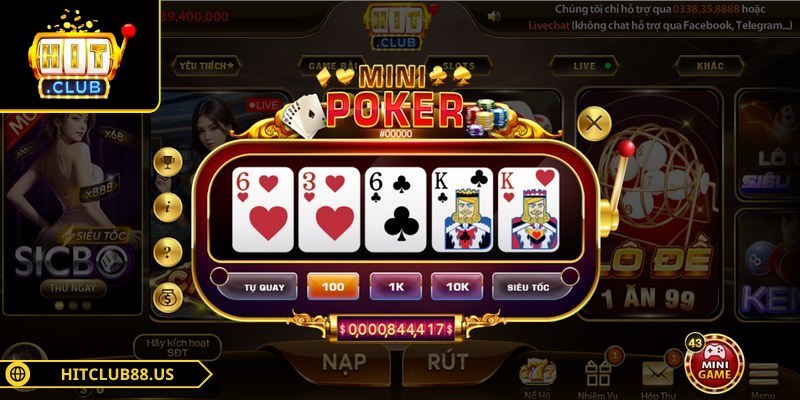 Mini Poker Khám Phá Thế Giới Quay Bài Nhanh Hấp Dẫn 2 Ván cược diễn ra nhanh chóng kéo dài vài giây