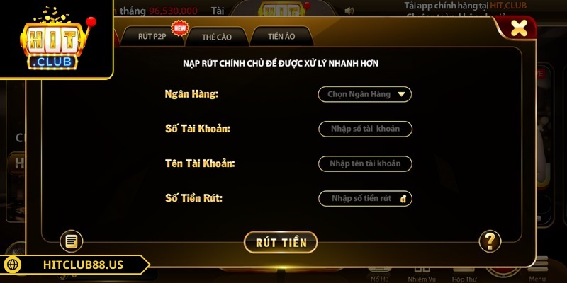 Rút tiền Hitclub nhanh chóng chỉ trong vài bước