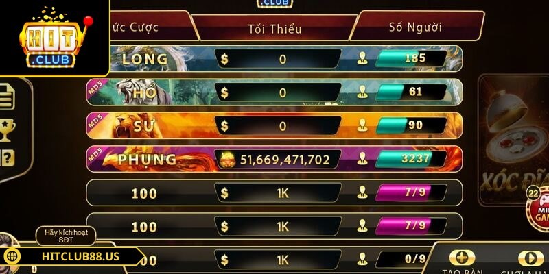 Xóc đĩa Hitclub với nhiều lợi ích hấp dẫn